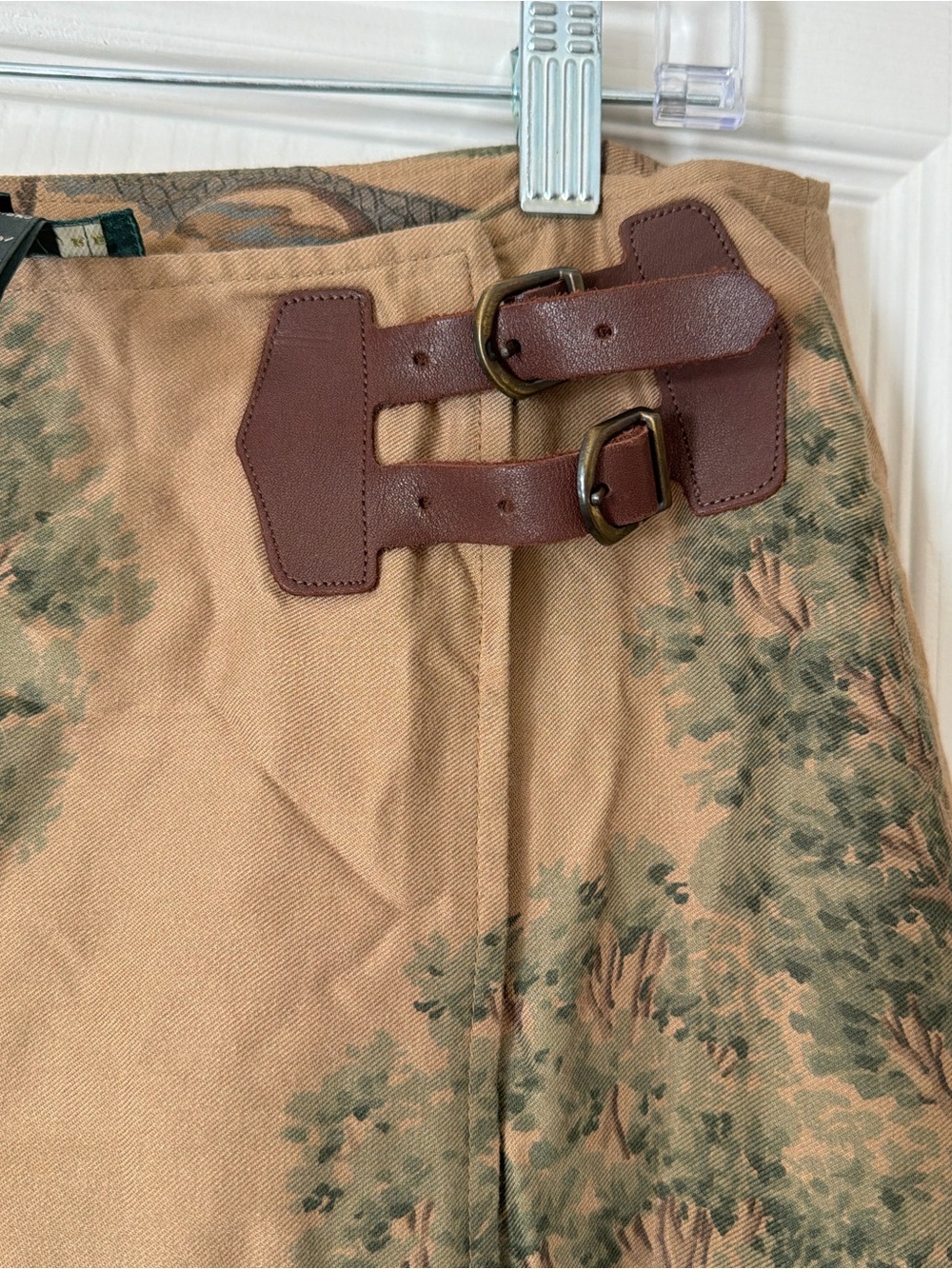 RARE Vintage Ralph Lauren Balmoral Dog Hunt Cabin Wool Blend Wrap Skirt Size 8 - Picture 4 of 6